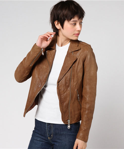 DOMA（ドマ）の「DOMAﾗｲﾀﾞｰｽｼﾞｬｹｯﾄ（ライダースジャケット・レディース・ブラック/キャメル・9号）」の2枚目の写真