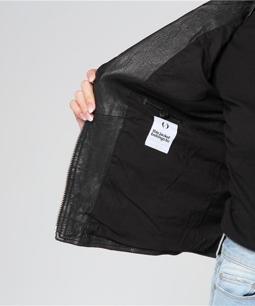 DOMA（ドマ）の「DOMAﾗｲﾀﾞｰｽｼﾞｬｹｯﾄ（ライダースジャケット・レディース・ブラック/キャメル・9号）」の9枚目の写真