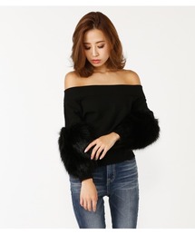 rienda | Faux Fur SLV Knit TOP(ニット/セーター)