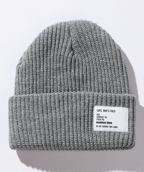 MONKEY TIME(モンキータイム)の「<monkey time> ACRYL AZE BEANIE/ビーニー(ニットキャップ/ビーニー・メンズ・オレンジ/ネイビー/オフホワイト/ブラック/グレー/ダークグレー/レッド/ワインレッド・FREE)」の4枚目の写真