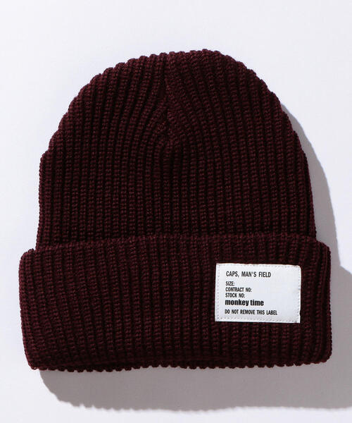 MONKEY TIME(モンキータイム)の「<monkey time> ACRYL AZE BEANIE/ビーニー(ニットキャップ/ビーニー・メンズ・オレンジ/ネイビー/オフホワイト/ブラック/グレー/ダークグレー/レッド/ワインレッド・FREE)」の7枚目の写真