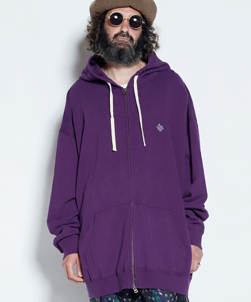 ALDIES（アールディーズ）の「Ultra Large Zip Parka / ウルトララージジップパーカー（パーカー・メンズ・アイボリー/パープル/ブラック/ピンク・SMALL/MEDIUM）」の3枚目の写真