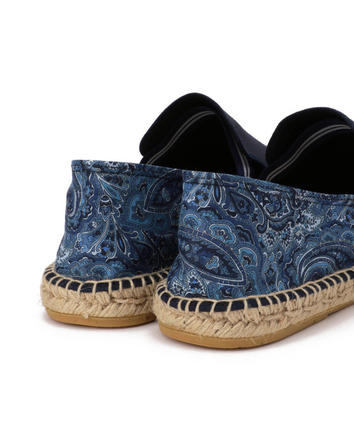Calzanor（カルザノール）の「【CALZANOR(カルザノール)】別注 エスパドリーユ（スリッポン）/リネンキャンバス×リバティ　（スリッポン・メンズ・ホワイト/ネイビー・L/M）」の3枚目の写真