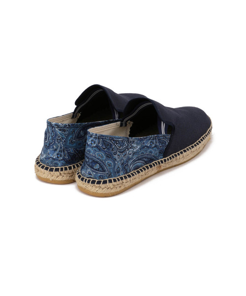 Calzanor（カルザノール）の「【CALZANOR(カルザノール)】別注 エスパドリーユ（スリッポン）/リネンキャンバス×リバティ　（スリッポン・メンズ・ホワイト/ネイビー・L/M）」の6枚目の写真