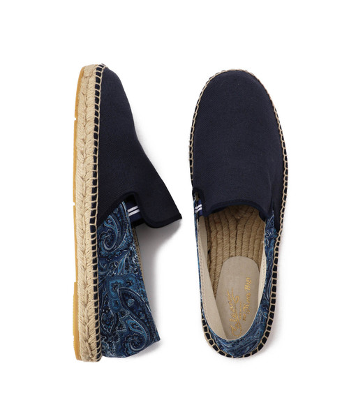 Calzanor（カルザノール）の「【CALZANOR(カルザノール)】別注 エスパドリーユ（スリッポン）/リネンキャンバス×リバティ　（スリッポン・メンズ・ホワイト/ネイビー・L/M）」の12枚目の写真