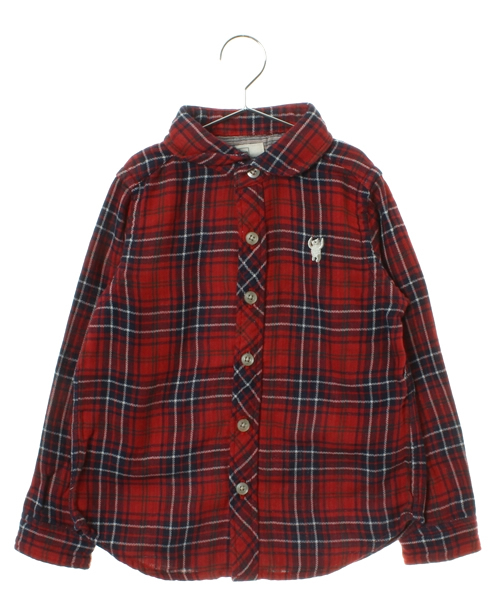 coen（コーエン）の「【KIDS 】ヘリンボーンダブルガーゼチェックブラウス（シャツ/ブラウス・キッズ・ケリー/レッド・XL/130/S/100/M/110/L/120/140/150）」の2枚目の写真