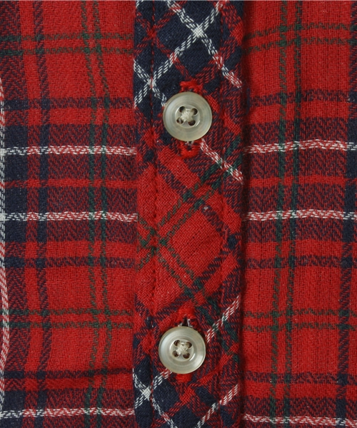 coen（コーエン）の「【KIDS 】ヘリンボーンダブルガーゼチェックブラウス（シャツ/ブラウス・キッズ・ケリー/レッド・XL/130/S/100/M/110/L/120/140/150）」の6枚目の写真