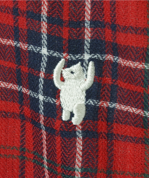 coen（コーエン）の「【KIDS 】ヘリンボーンダブルガーゼチェックブラウス（シャツ/ブラウス・キッズ・ケリー/レッド・XL/130/S/100/M/110/L/120/140/150）」の7枚目の写真