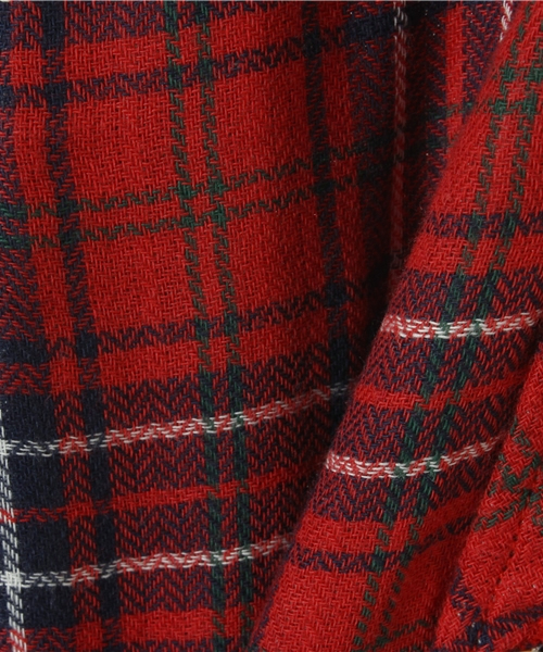 coen（コーエン）の「【KIDS 】ヘリンボーンダブルガーゼチェックブラウス（シャツ/ブラウス・キッズ・ケリー/レッド・XL/130/S/100/M/110/L/120/140/150）」の8枚目の写真