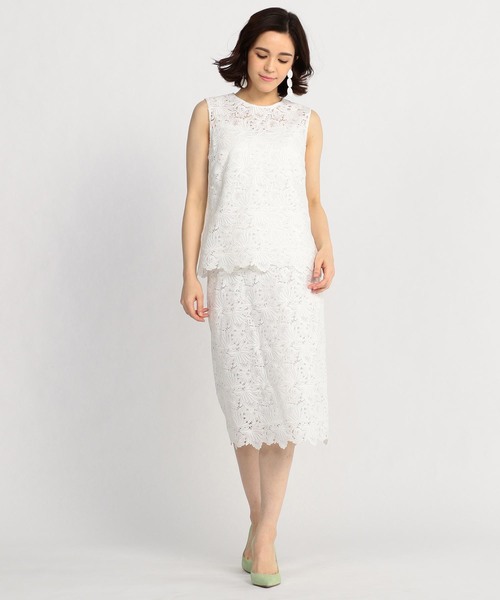 エストネーション　ESTNATION レース 半袖ブラウス COLUMN / レースブラウス｜ESTNATION ONLINE STORE｜エストネーション