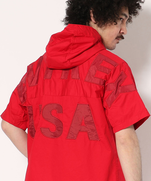 AVIREX（アヴィレックス）の「AVIREX/アヴィレックス/クールマックス フーデッド ジップアップ ビッグロゴ シャツ/HOODED ZIP UP SHIRT BIG LOGO（シャツ/ブラウス・メンズ・ブルー/ホワイト/レッド/ブラック・XX-LARGE/X-LARGE/LARGE/MEDIUM）」の4枚目の写真