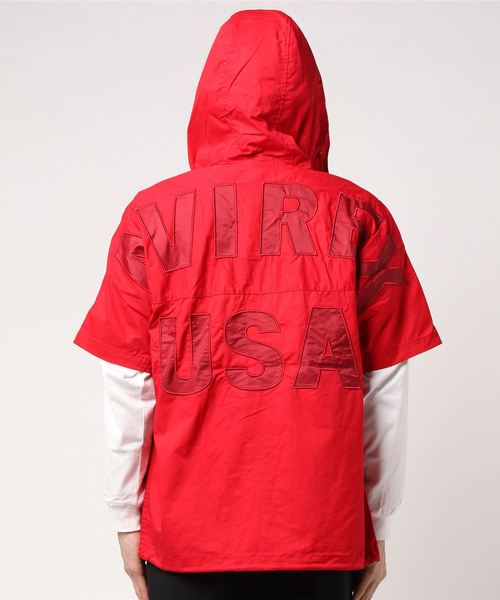 AVIREX（アヴィレックス）の「AVIREX/アヴィレックス/クールマックス フーデッド ジップアップ ビッグロゴ シャツ/HOODED ZIP UP SHIRT BIG LOGO（シャツ/ブラウス・メンズ・ブルー/ホワイト/レッド/ブラック・XX-LARGE/X-LARGE/LARGE/MEDIUM）」の9枚目の写真