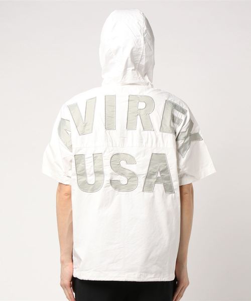 AVIREX（アヴィレックス）の「AVIREX/アヴィレックス/クールマックス フーデッド ジップアップ ビッグロゴ シャツ/HOODED ZIP UP SHIRT BIG LOGO（シャツ/ブラウス・メンズ・ブルー/ホワイト/レッド/ブラック・XX-LARGE/X-LARGE/LARGE/MEDIUM）」の5枚目の写真