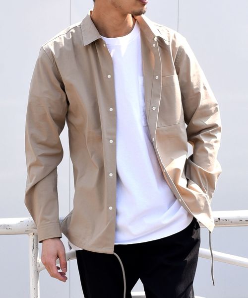 SHIPS（シップス）の「SU: COACH シャツ（シャツ/ブラウス・メンズ・ネイビー/チャコールグレー/ベージュ・LARGE/MEDIUM/SMALL/X-LARGE）」の2枚目の写真