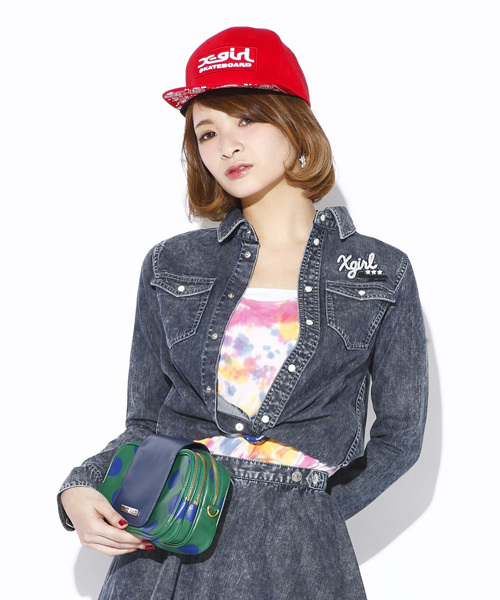 X-girl（エックスガール）の「BOX LOGO CAP（キャップ・レディース・ブラック/レッド/ブルー・ONE SIZE）」の12枚目の写真