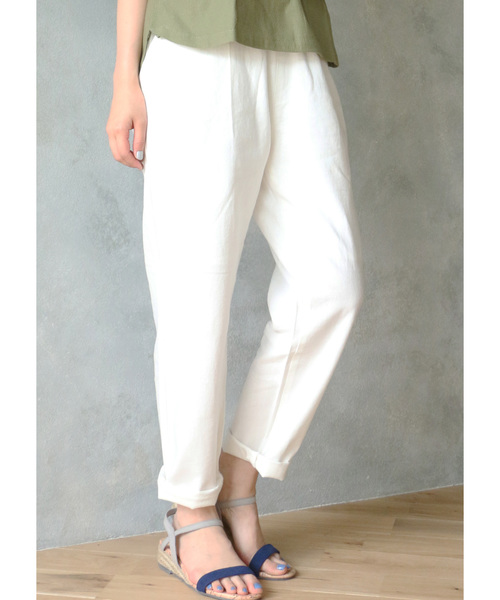 LBC（エルビーシー）の「レーヨンリネンテーパードパンツ（その他パンツ・レディース・ブラック/ライトグレー/ホワイト・M/L）」の2枚目の写真