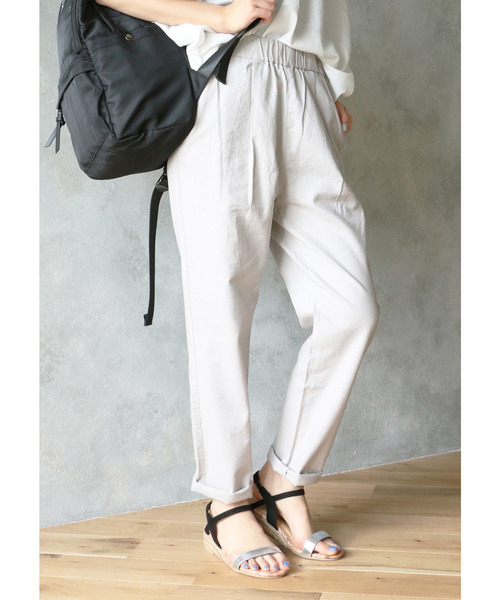 LBC（エルビーシー）の「レーヨンリネンテーパードパンツ（その他パンツ・レディース・ブラック/ライトグレー/ホワイト・M/L）」の3枚目の写真