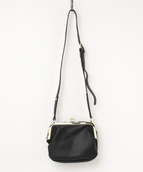 Green　Parks（グリーンパークス）の「・がま口ダブルフェイスミニショルダー（ショルダーバッグ・レディース・ブラック/グリーン/マスタード/キャメル・FREE）」の2枚目の写真