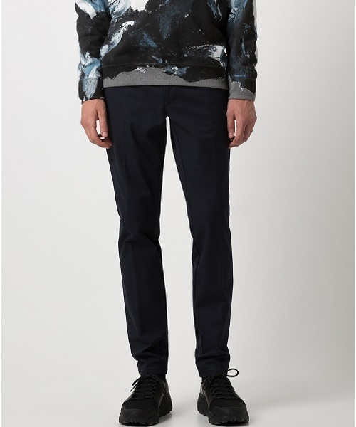 HUGO(ヒューゴ)の「エクストラスリムフィット ギャバジン パンツ イン ストレッチコットン(パンツ)」|ブラック