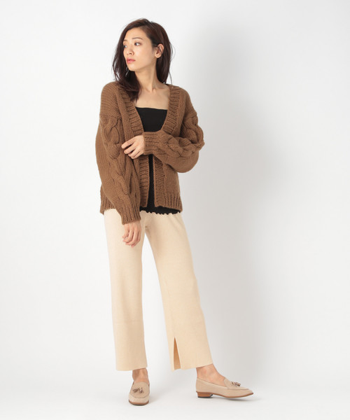 laboratory work(ラボラトリーワーク)の「リブニットパンツ(その他パンツ・レディース・アイボリー/ブラック/ブラウン・MEDIUM)」の15枚目の写真