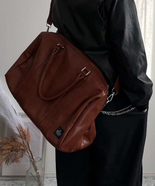 ８(eight)（エイト）の「デカ ボストンバッグ 2WAY PUレザー（ボストンバッグ・メンズ・ブラック/ダークブラウン/キャメル/その他/ネイビー/ダークブラウン系1/ブラック系その他・LARGE/MEDIUM）」の15枚目の写真