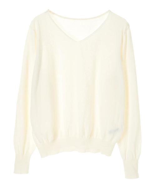 YECCA VECCA(イェッカヴェッカ)の「P.シルク混マシンウォッシャブルニット(Tシャツ/カットソー・レディース・ホワイト/ネイビー/イエロー/ミント/ラベンダー/杢グレー・FREE)」の7枚目の写真