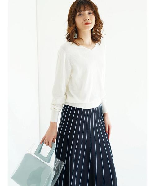 YECCA VECCA(イェッカヴェッカ)の「P.シルク混マシンウォッシャブルニット(Tシャツ/カットソー・レディース・ホワイト/ネイビー/イエロー/ミント/ラベンダー/杢グレー・FREE)」の18枚目の写真