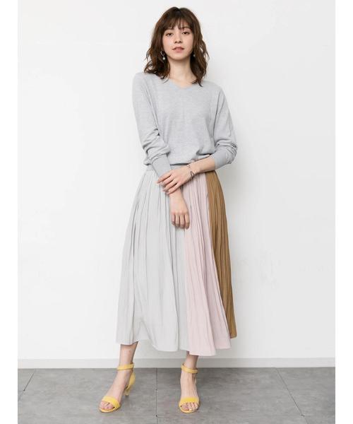 YECCA VECCA(イェッカヴェッカ)の「P.シルク混マシンウォッシャブルニット(Tシャツ/カットソー・レディース・ホワイト/ネイビー/イエロー/ミント/ラベンダー/杢グレー・FREE)」の14枚目の写真