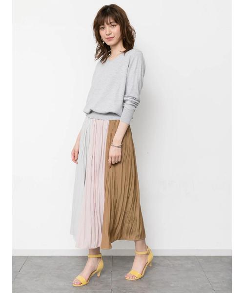 YECCA VECCA(イェッカヴェッカ)の「P.シルク混マシンウォッシャブルニット(Tシャツ/カットソー・レディース・ホワイト/ネイビー/イエロー/ミント/ラベンダー/杢グレー・FREE)」の13枚目の写真