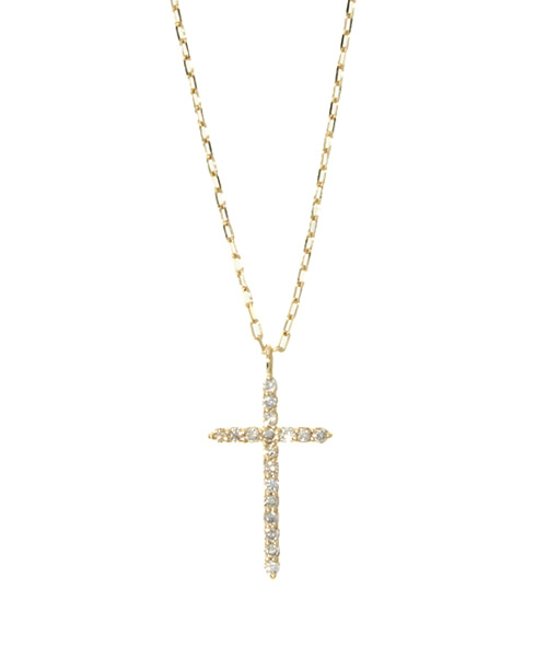 ageteクロスモチーフネックレス アガット agete クロス ダイヤ K18