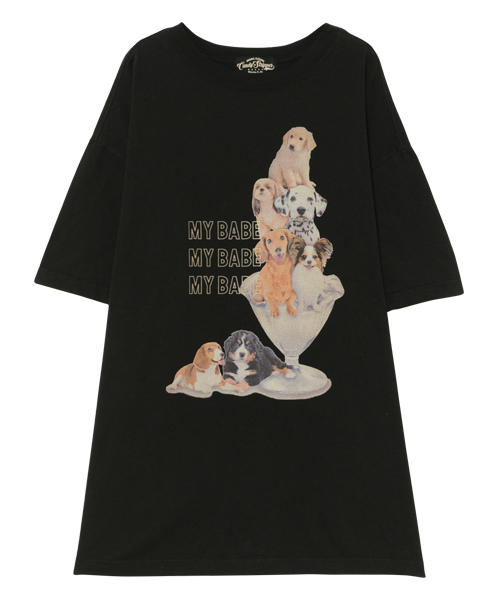 Candy Stripper（キャンディストリッパー）の「MY BABES BIG TEE（Tシャツ/カットソー・レディース・オフホワイト/ブラック/ブラウン・2）」の3枚目の写真