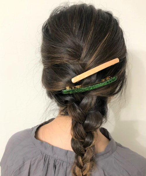 tone（トーン）の「【KuKuLu TOKYO】シャープロングバレッタ（バレッタ/ヘアクリップ・レディース・ブラウン/シルバー/オレンジ/グリーン/ブラウン系その他・FREE）」の7枚目の写真