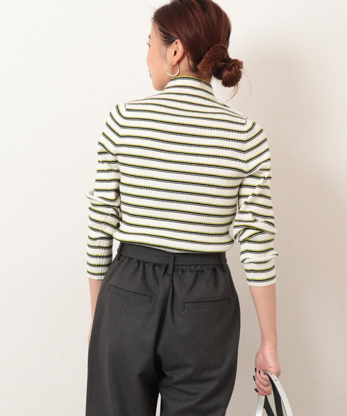 JOURNAL STANDARD relume（ジャーナルスタンダード　レリューム）の「ボトルネック リブプルオーバー（ニット/セーター・レディース・ブラック/ホワイト系その他/ホワイト系その他2/ブラック系その他・マルチサイズ）」の9枚目の写真