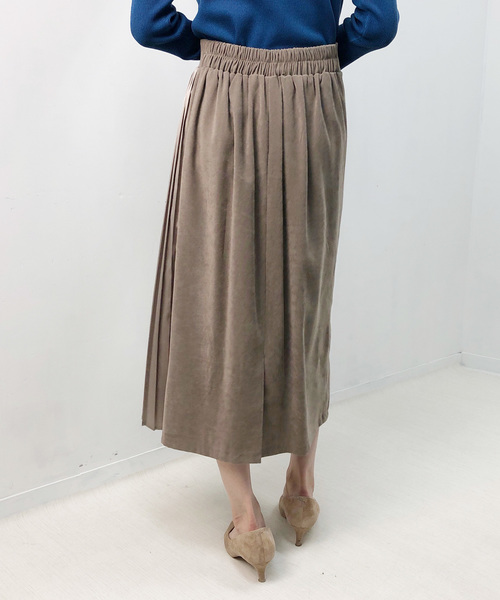 PICCIN(ピッチン)の「サイドプリーツ切り替えスカート(スカート・レディース・ブラック/グレイッシュベージュ/レンガ・MEDIUM/LARGE)」の5枚目の写真