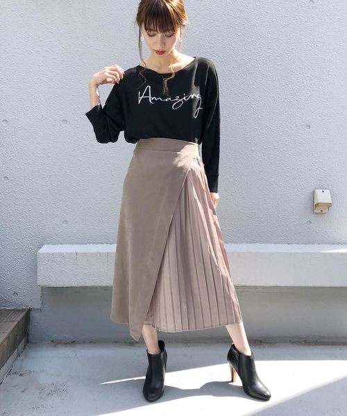 PICCIN(ピッチン)の「サイドプリーツ切り替えスカート(スカート・レディース・ブラック/グレイッシュベージュ/レンガ・MEDIUM/LARGE)」の21枚目の写真
