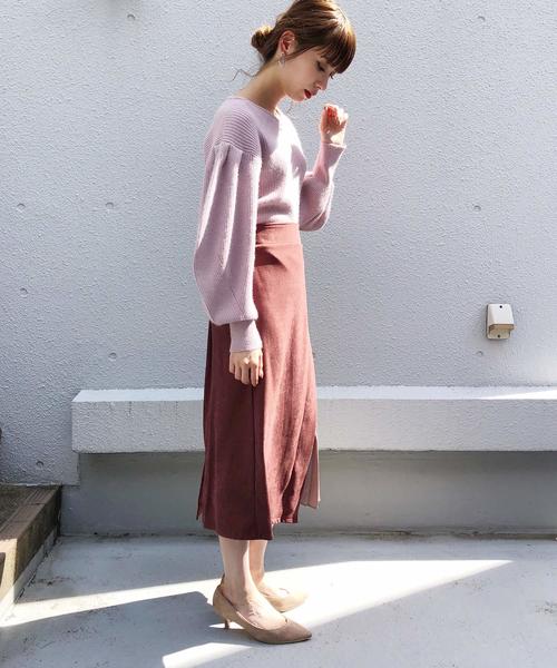 PICCIN(ピッチン)の「サイドプリーツ切り替えスカート(スカート・レディース・ブラック/グレイッシュベージュ/レンガ・MEDIUM/LARGE)」の18枚目の写真