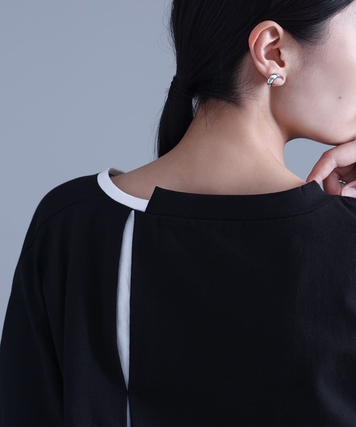 kOhAKU(コハク)の「アシンメトリー配色タックカットソー(Tシャツ/カットソー・レディース・ブラック/オフホワイト・1/2)」の19枚目の写真