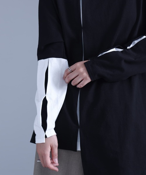 kOhAKU(コハク)の「アシンメトリー配色タックカットソー(Tシャツ/カットソー・レディース・ブラック/オフホワイト・1/2)」の20枚目の写真