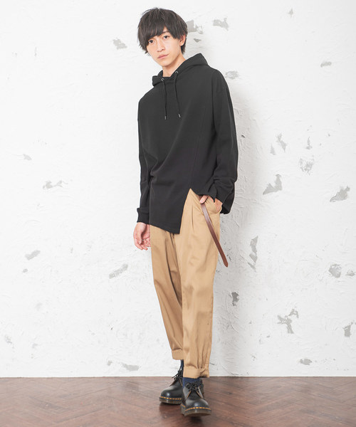 MinoriTY（マイノリティ）の「オーバーサイズ 長袖 カットワーク デザイン ビッグシルエット プルパーカー（パーカー・メンズ・ライトグレー/ブラック/パープル・M/L）」の12枚目の写真