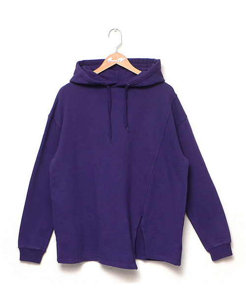 MinoriTY（マイノリティ）の「オーバーサイズ 長袖 カットワーク デザイン ビッグシルエット プルパーカー（パーカー・メンズ・ライトグレー/ブラック/パープル・M/L）」の5枚目の写真