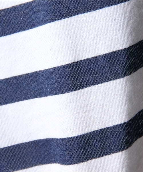 ROSE BUD(ローズバッド)の「S-LCTT-14128 PATCHPK MICKEY S/S-T(Tシャツ/カットソー・レディース・ホワイト/ストライプ・ONE SIZE)」の3枚目の写真