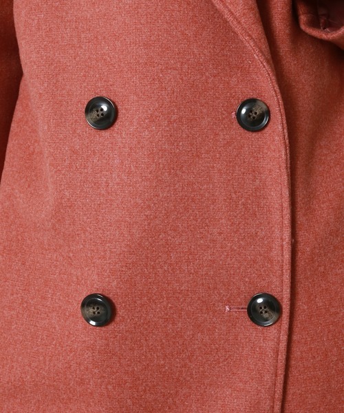 n'ee-ne（ネーネ）の「フェイク杢メルトンダブルコート（チェスターコート・レディース・ブラック/モカ/テラコッタ/オートミール/オレンジ・FREE）」の18枚目の写真