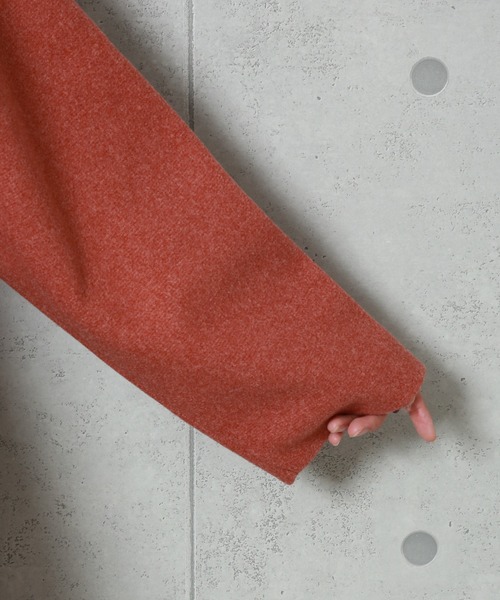 n'ee-ne（ネーネ）の「フェイク杢メルトンダブルコート（チェスターコート・レディース・ブラック/モカ/テラコッタ/オートミール/オレンジ・FREE）」の20枚目の写真