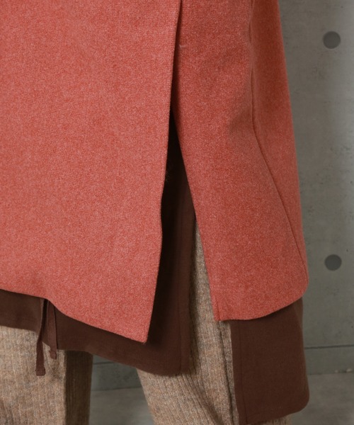 n'ee-ne（ネーネ）の「フェイク杢メルトンダブルコート（チェスターコート・レディース・ブラック/モカ/テラコッタ/オートミール/オレンジ・FREE）」の22枚目の写真