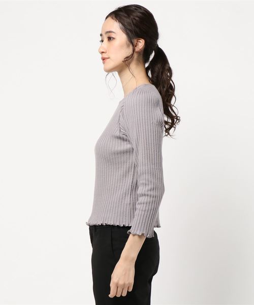 flower（フラワー）の「スムースパフトップ（Tシャツ/カットソー・レディース・グレー/アイボリー・FREE）」の3枚目の写真