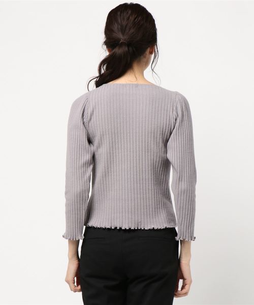 flower（フラワー）の「スムースパフトップ（Tシャツ/カットソー・レディース・グレー/アイボリー・FREE）」の4枚目の写真