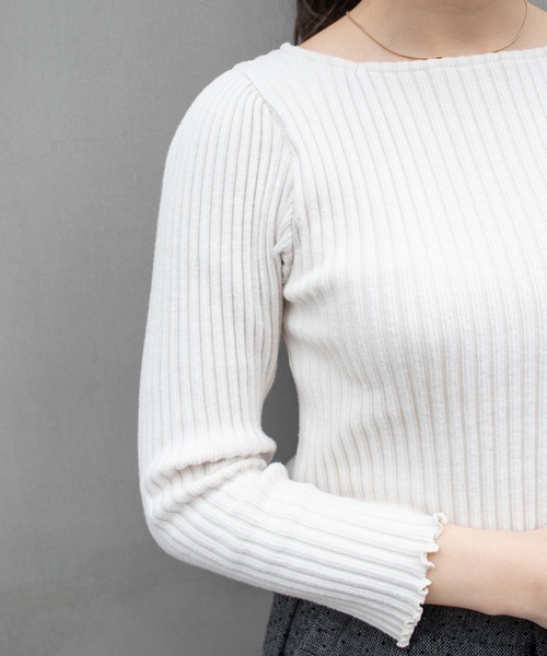 flower（フラワー）の「スムースパフトップ（Tシャツ/カットソー・レディース・グレー/アイボリー・FREE）」の5枚目の写真