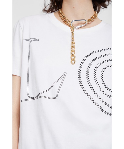 Desigual（デシグアル）の「【2020年春夏】LOVE文字入りTシャツ（Tシャツ/カットソー・レディース・ホワイト・2L/SS/S/M/L）」の7枚目の写真