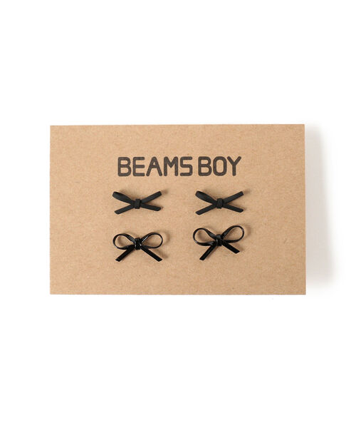 BEAMS BOY(ビームスボーイ)の「BEAMS BOY / ミニ リボン 2P ピアス(ピアス(両耳用))」|ブラック