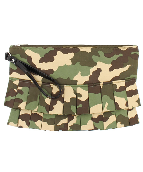 WHO'S WHO gallery（フーズフーギャラリー）の「フリルクラッチ（クラッチバッグ・レディース・グリーン/ブラック・FREE）」の2枚目の写真